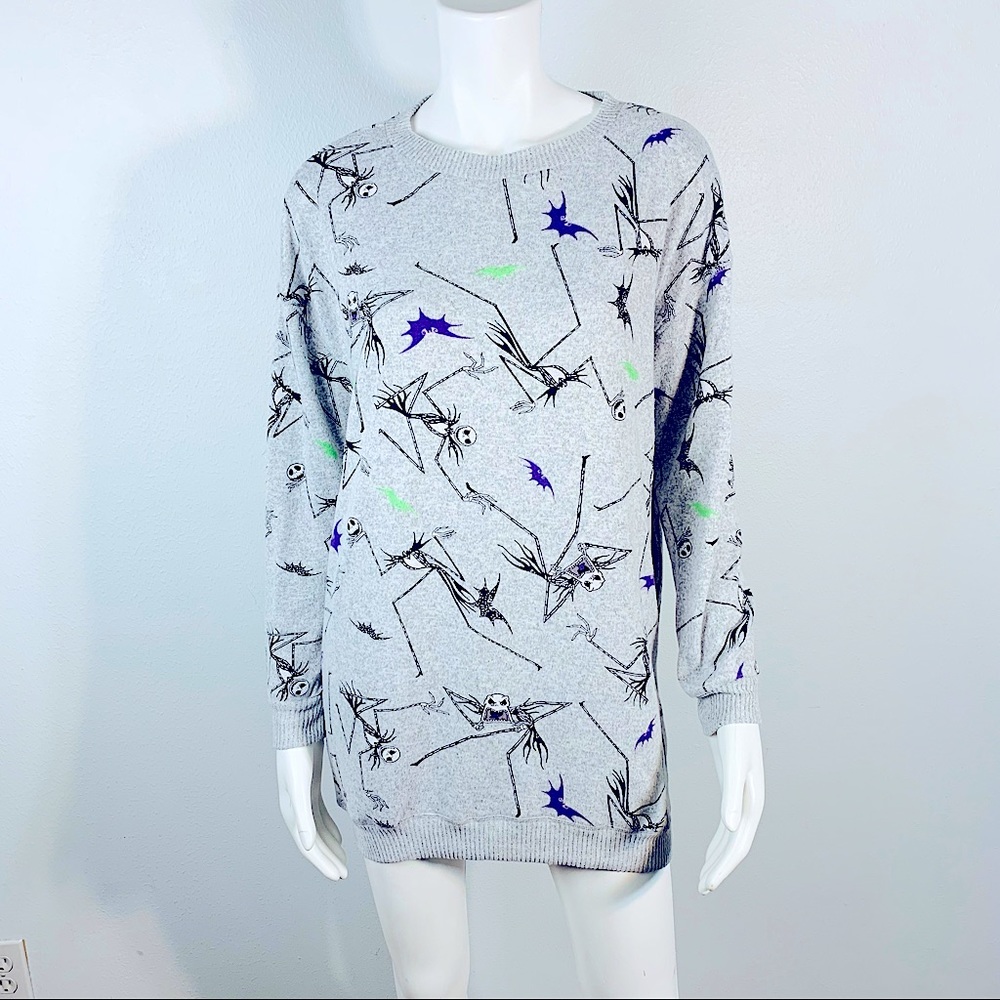 Tim Burton’s Night Before Christmas Jack Skeleton athleisure sleep sweater Sz XS